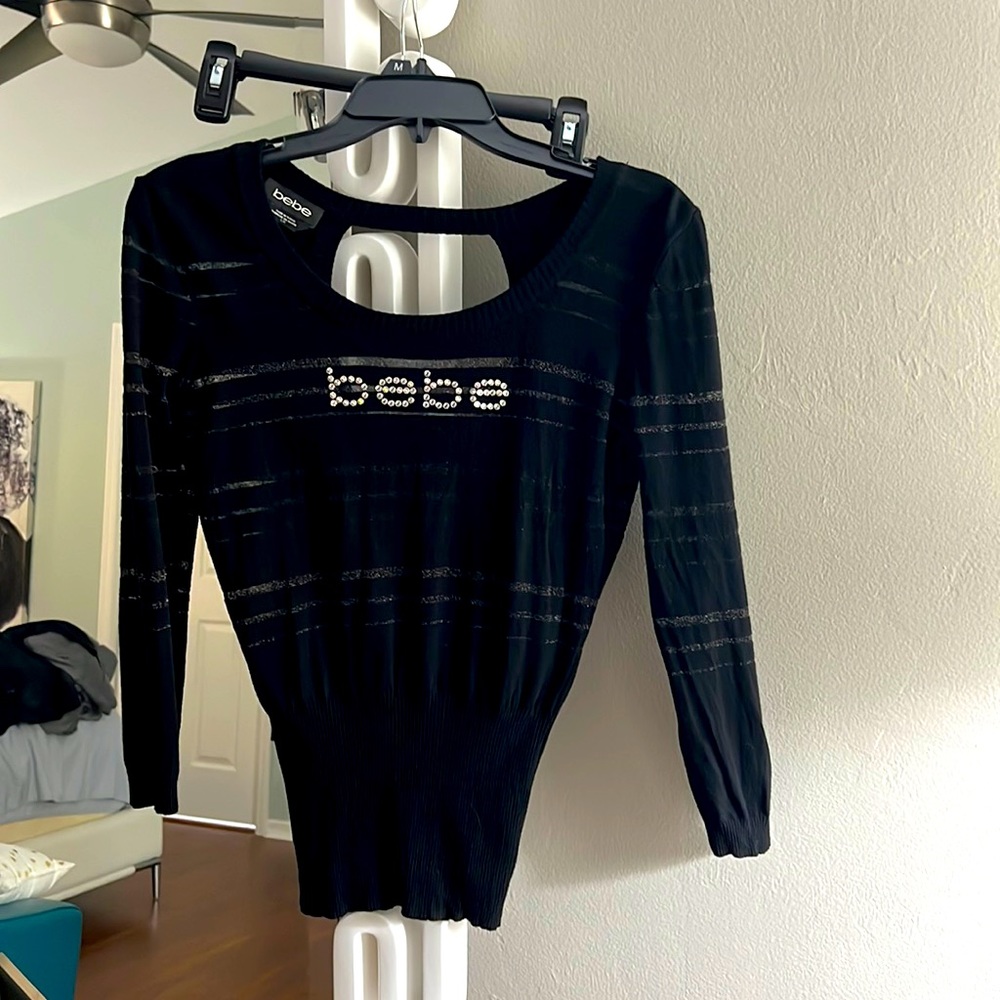 Bebe black blouse